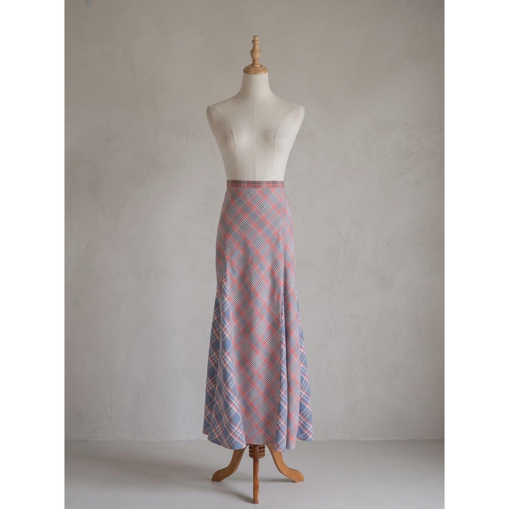 Polo Ralph Lauren Linen Maxi Skirt in Cactus Flower Plaid | 12